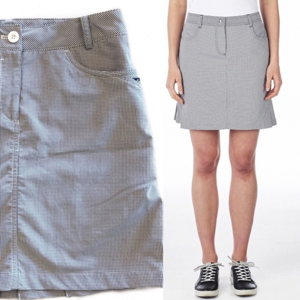 Nivo by Lancot Mini Check Grey Golf Skort